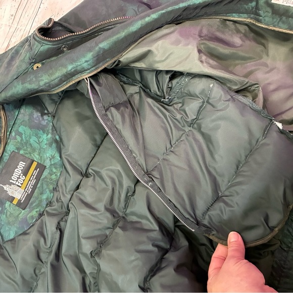 Vintage London Fog Metallic Floral Patterned Jacket Coat Removable Puffer Layer - Picture 16 of 16
